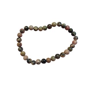 Rhodonite Beaded Bracelet 6mm